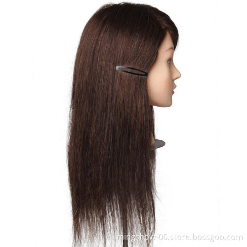 Competition training mannequin human hair head 16 brown color